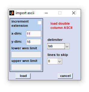 importing double column ASCII files
