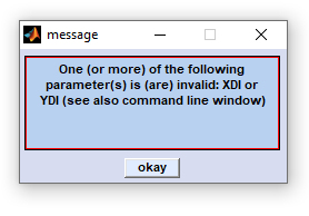  wrong parameters - error message